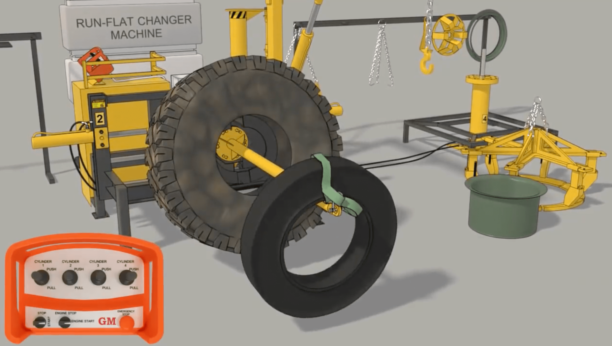 Disassemble the run-flat from the tire3(remote)-min
