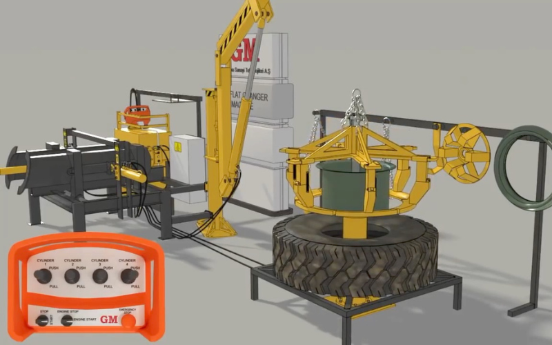 Run-Flat Tire Changer Operates with remote control